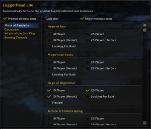 Аддон LoggerHeadLite для WoW 7.3.0