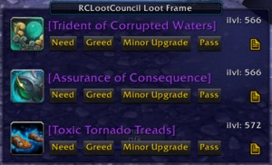 Аддон RCLootCouncil для WoW 7.3.5