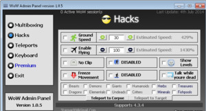Чит Wow Admin Panel для WoW 4.3.4